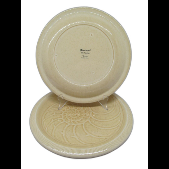 Franciscan Sea Sculptures Sand "The Nautilus" Set Of Two 10 1/2" Dinner Plates - Picture 4 of 13